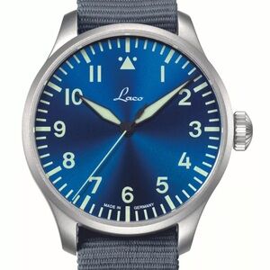 Laco Blaue - 39 mm Blue Aviator Watch - Made in Germany